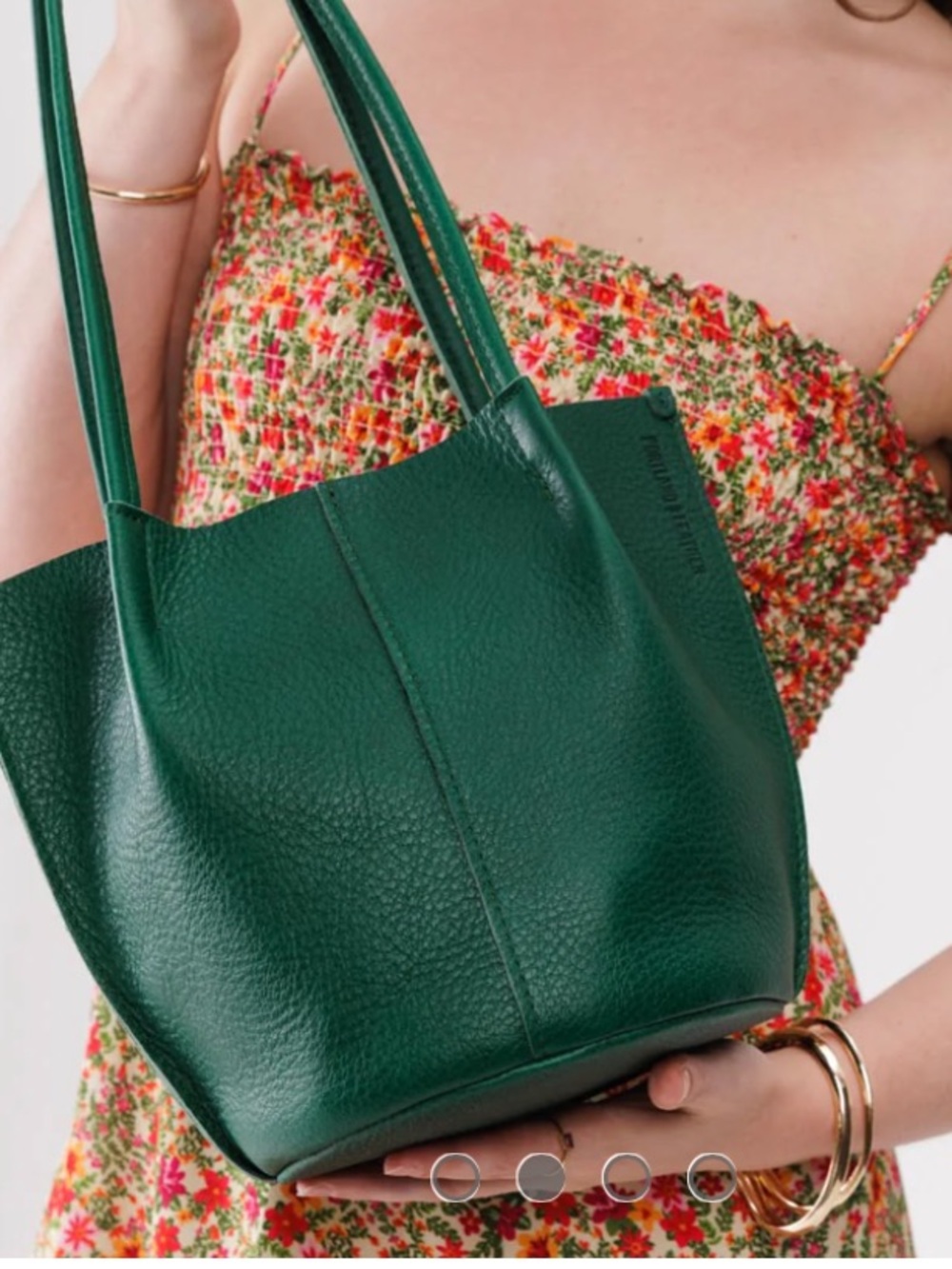 Portland Leather Devan Bucket Tote - Small (Classic) Bacalar Green